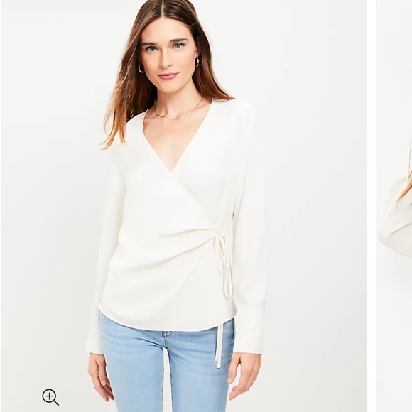 Loft Cream, Wrap Blouse NWT - Picture 2 of 14